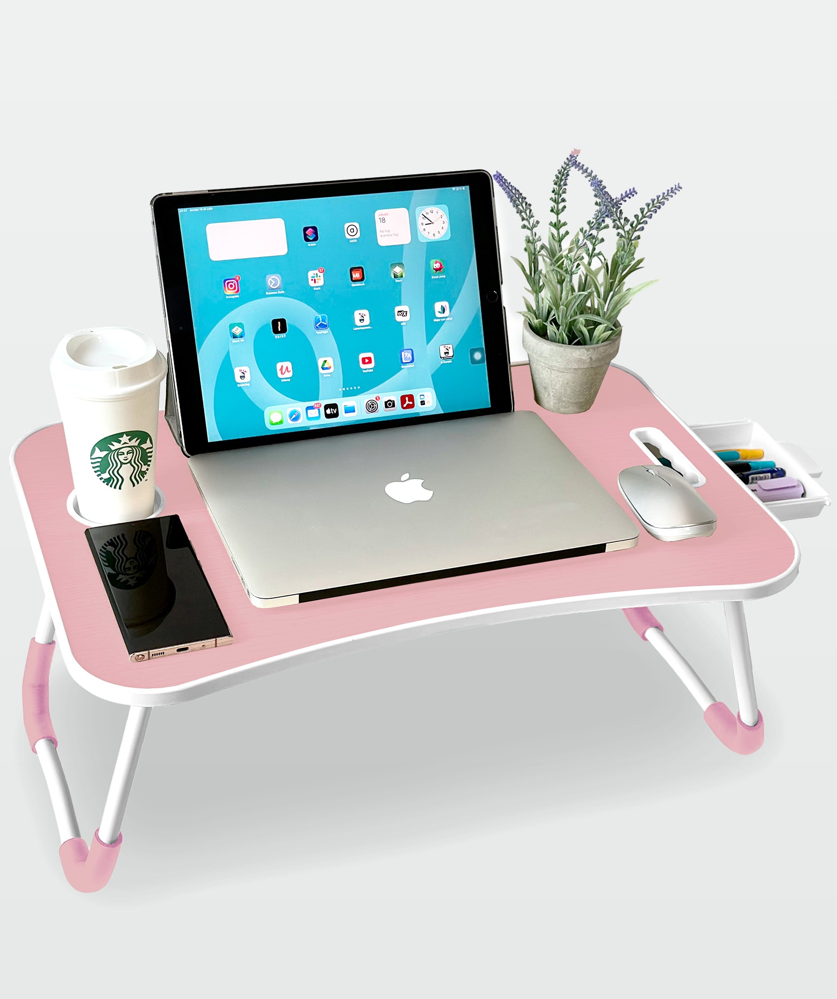 Mehrzweck-klapptablett mit ergonomischem ständer, ideal für laptop und bücher