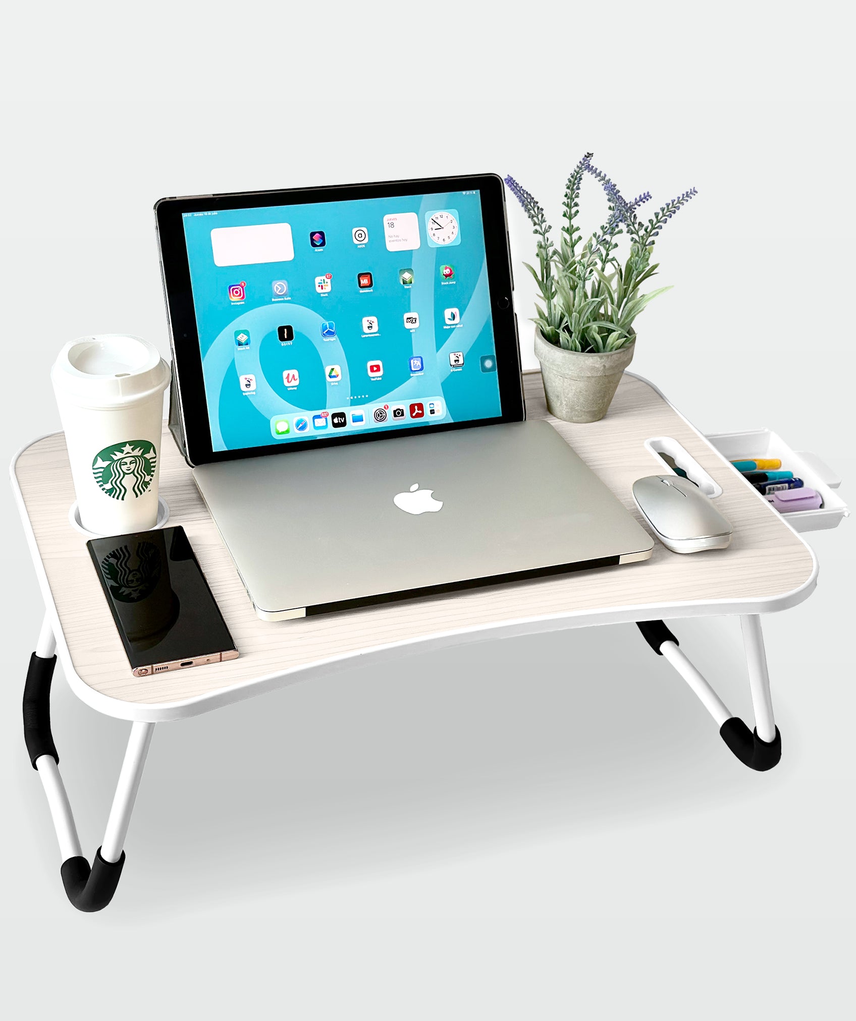 Mehrzweck-klapptablett mit ergonomischem ständer, ideal für laptop und bücher