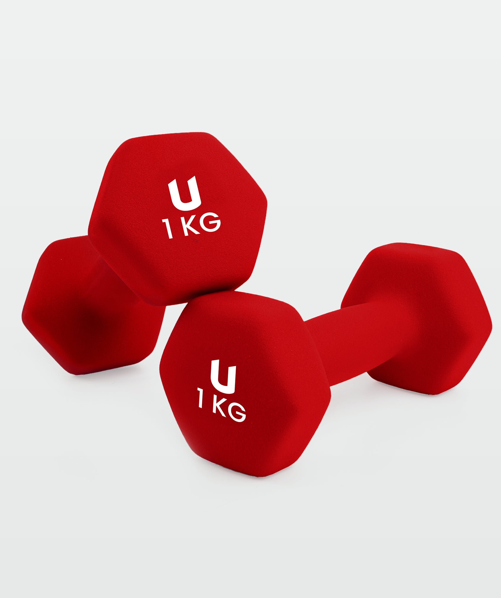 Set von 2 neopren-fitnesshanteln 1-10 kg mit hexagonalem design