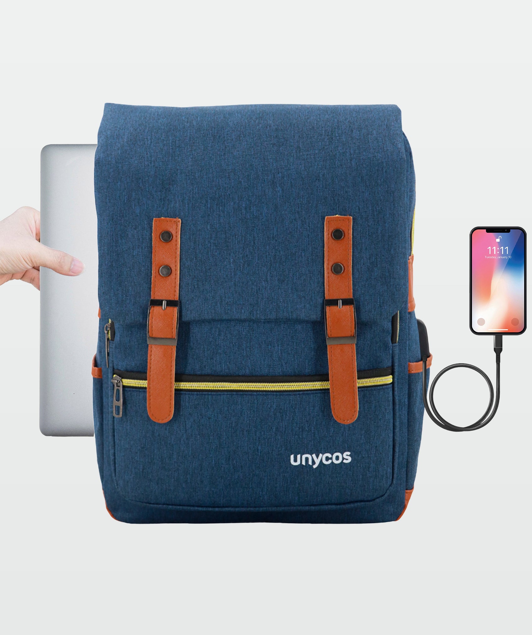 Ergonomischer rucksack im vintage stil