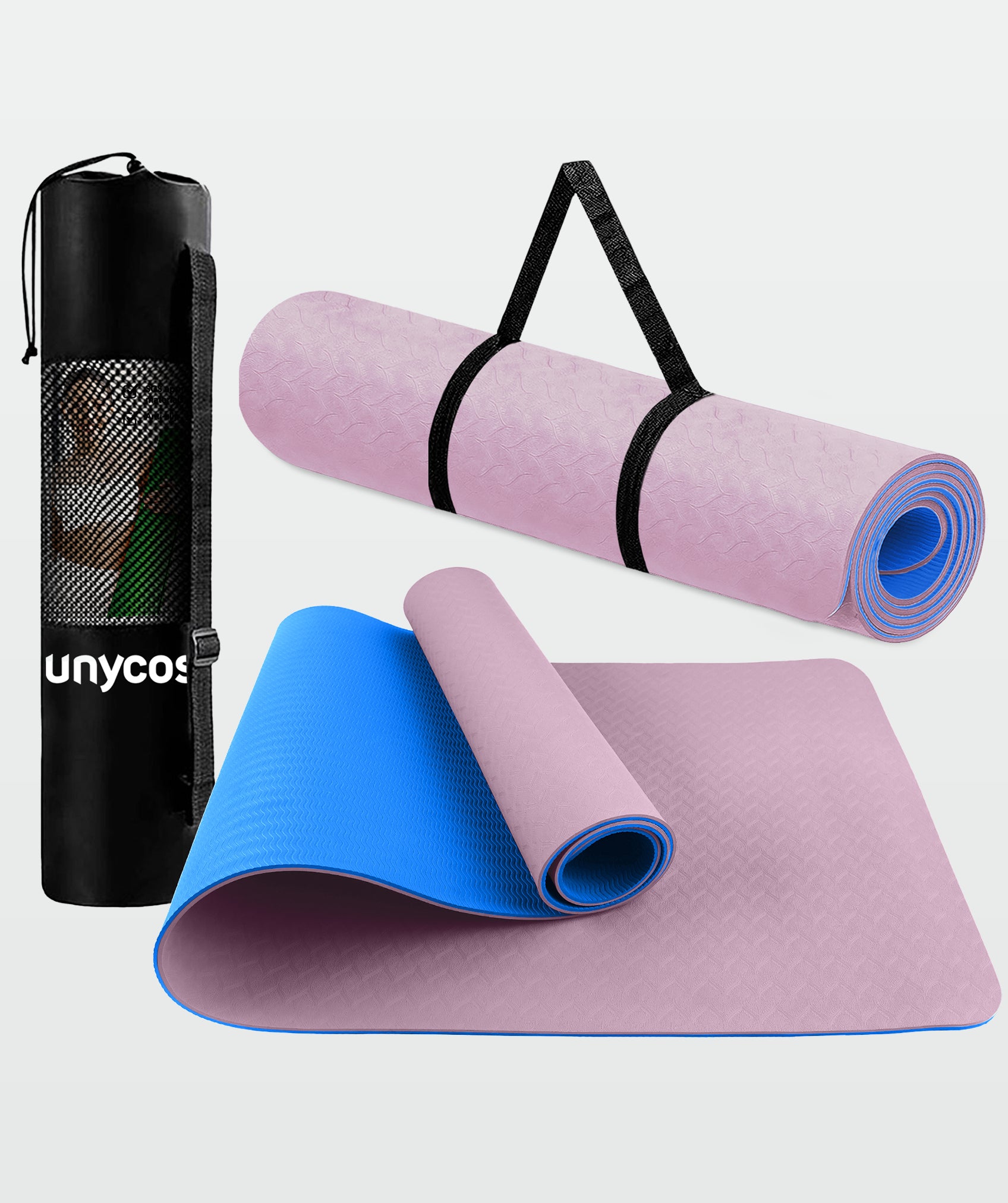 Ökologische, beidseitig verwendbare und rutschfeste yogamatte mit tasche und gurt