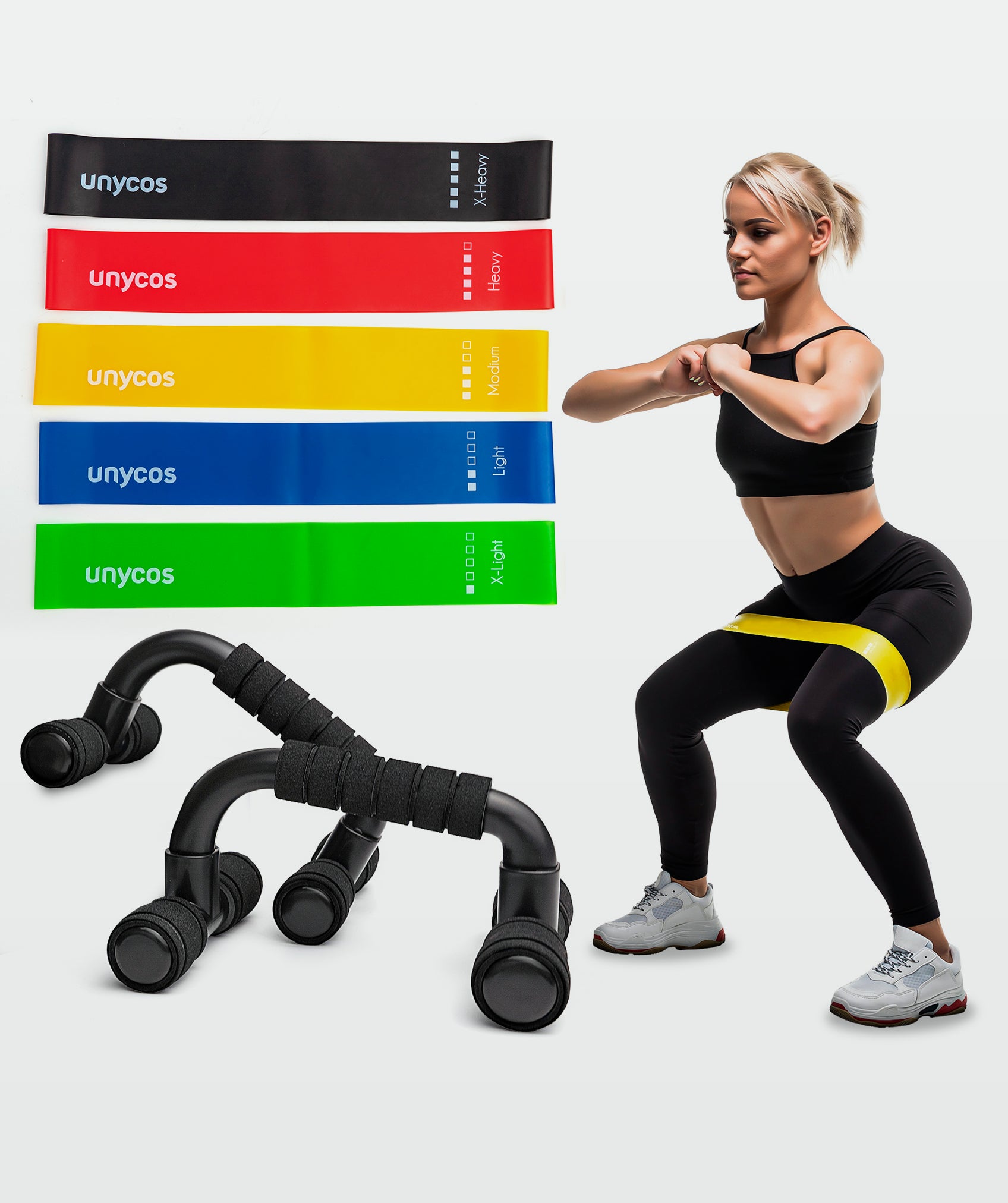 Barras para flexiones + Set de 5 bandas elásticas