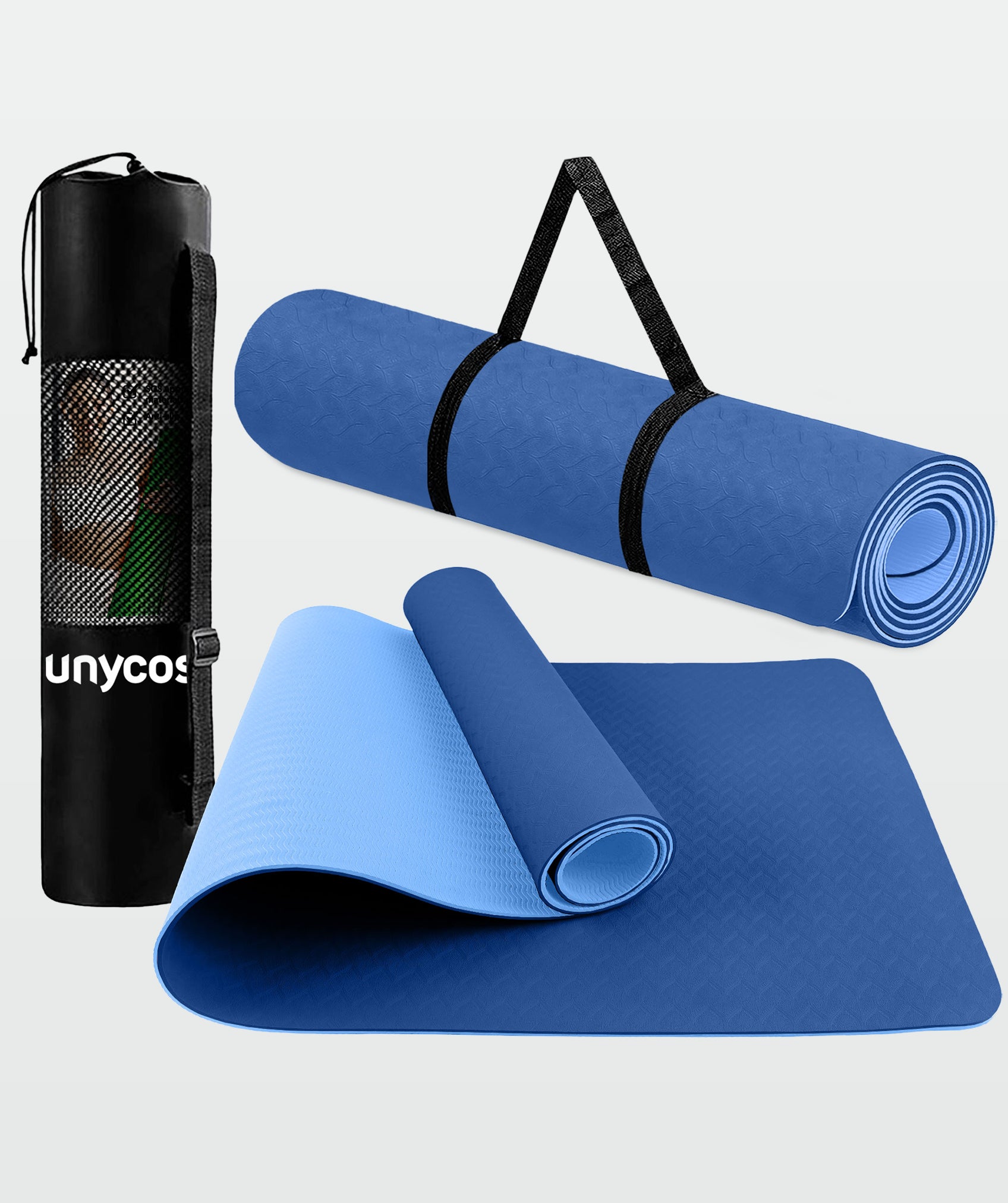 Ökologische, beidseitig verwendbare und rutschfeste yogamatte mit tasche und gurt