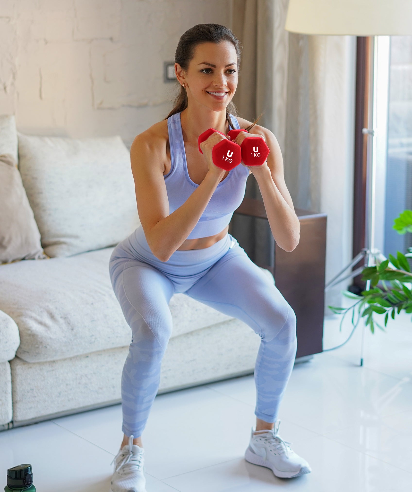 Set von 2 neopren-fitnesshanteln 1-10 kg mit hexagonalem design
