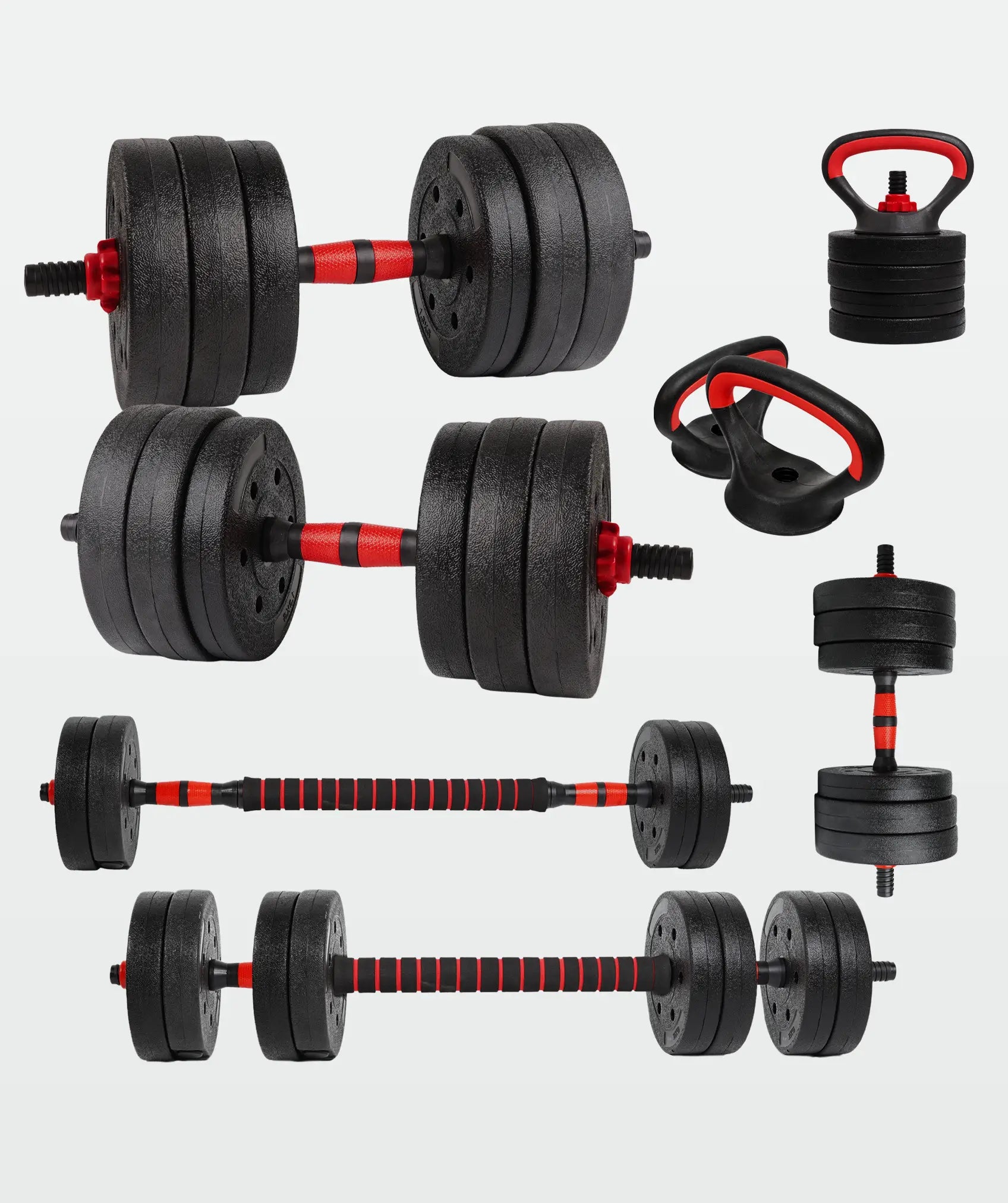 Einstellbares hantelset von 10-40 kg: für das heimfitnessstudio