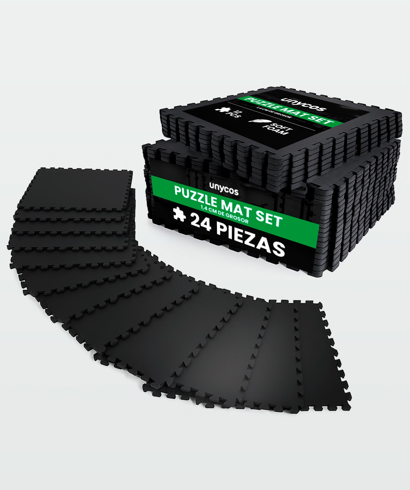 Esterilla fitness puzzle para suelo de gimnasio 1.4 cm