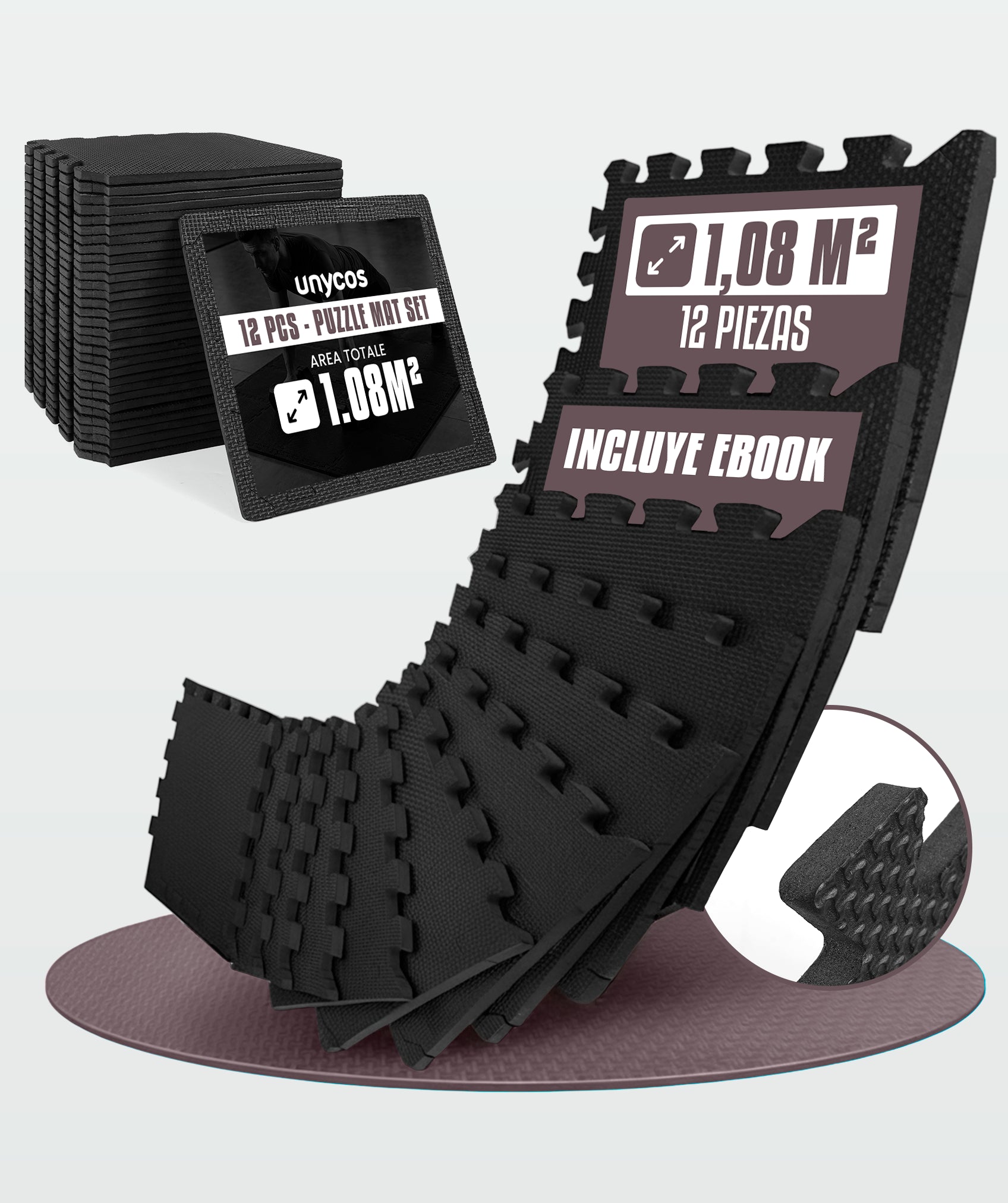 Puzzlematte für fitnessstudio-boden: EVA-schaumstoffschutzset