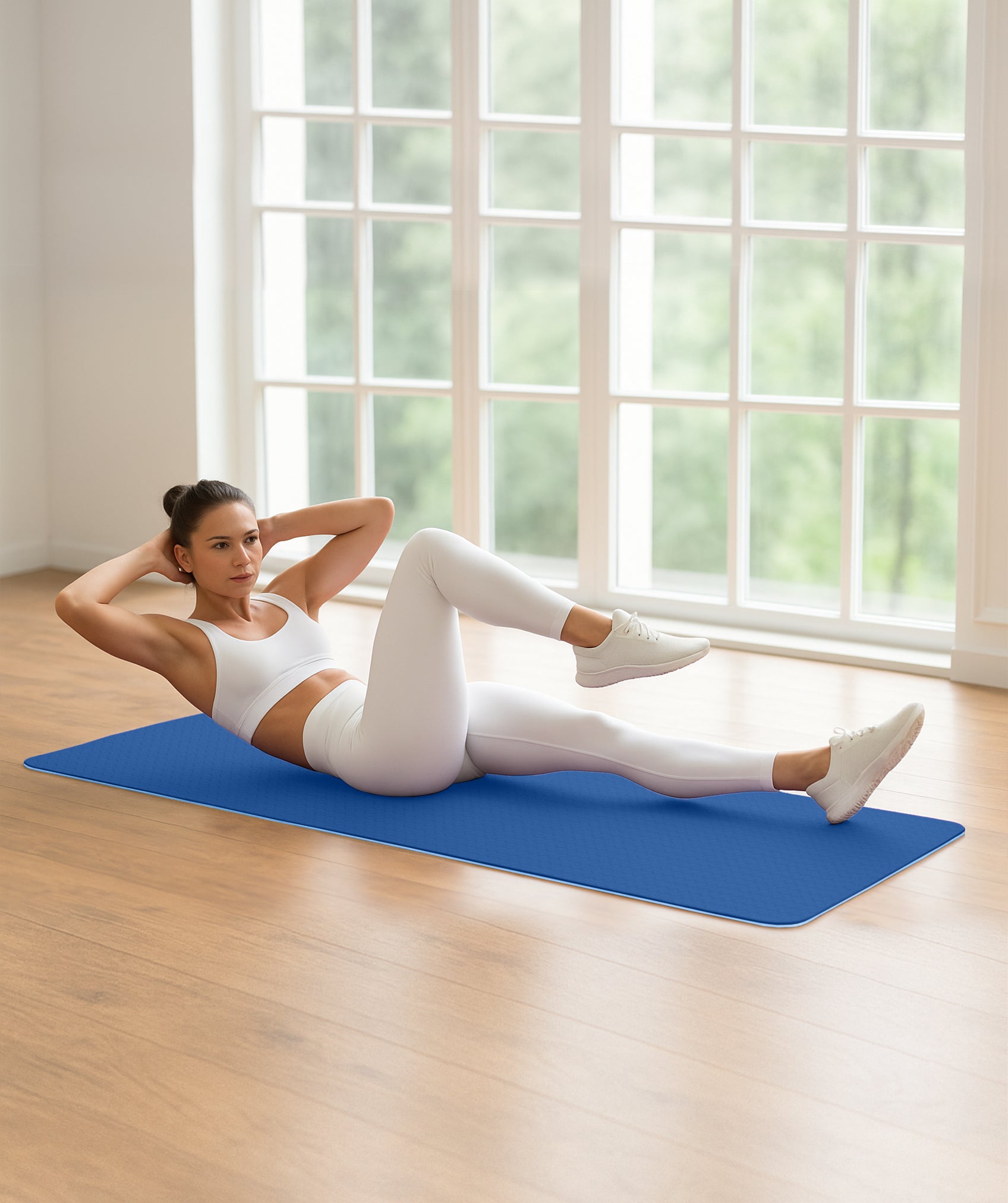 Ökologische, beidseitig verwendbare und rutschfeste yogamatte mit tasche und gurt