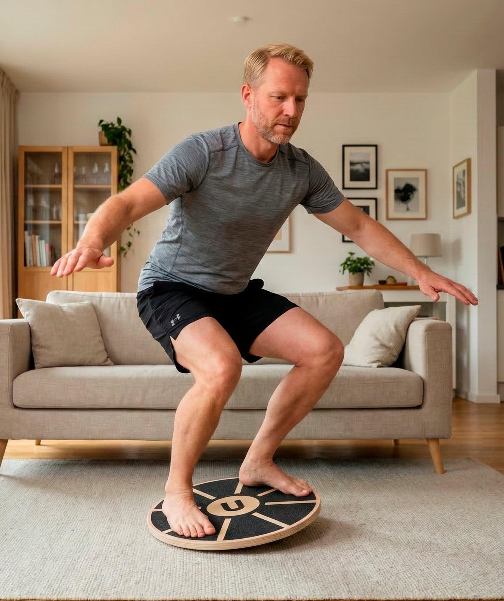 Tabla de equilibrio antideslizante de madera