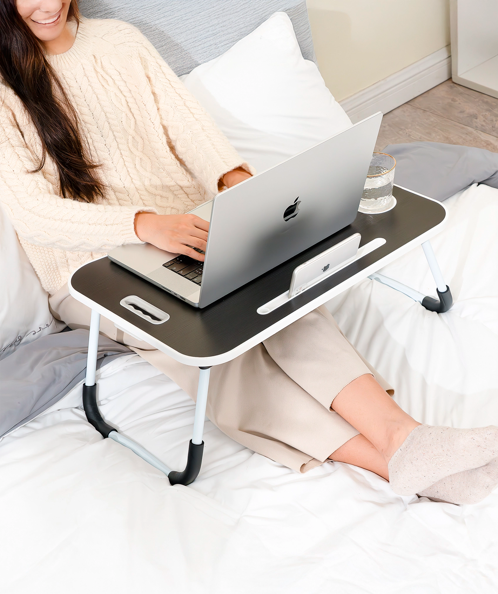 Mehrzweck-klapptablett mit ergonomischem ständer, ideal für laptop und bücher