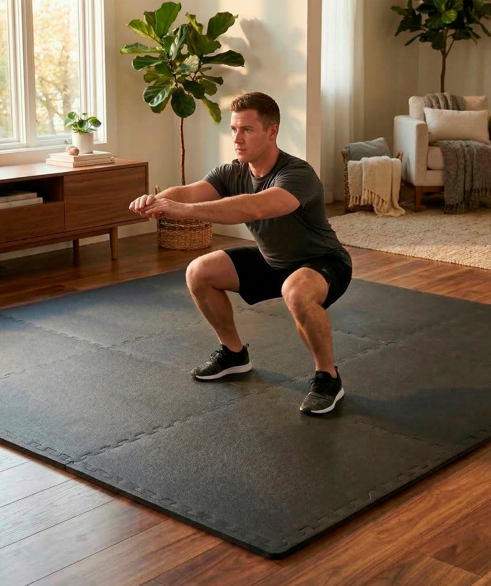 Esterilla fitness puzzle para suelo de gimnasio 1.4 cm