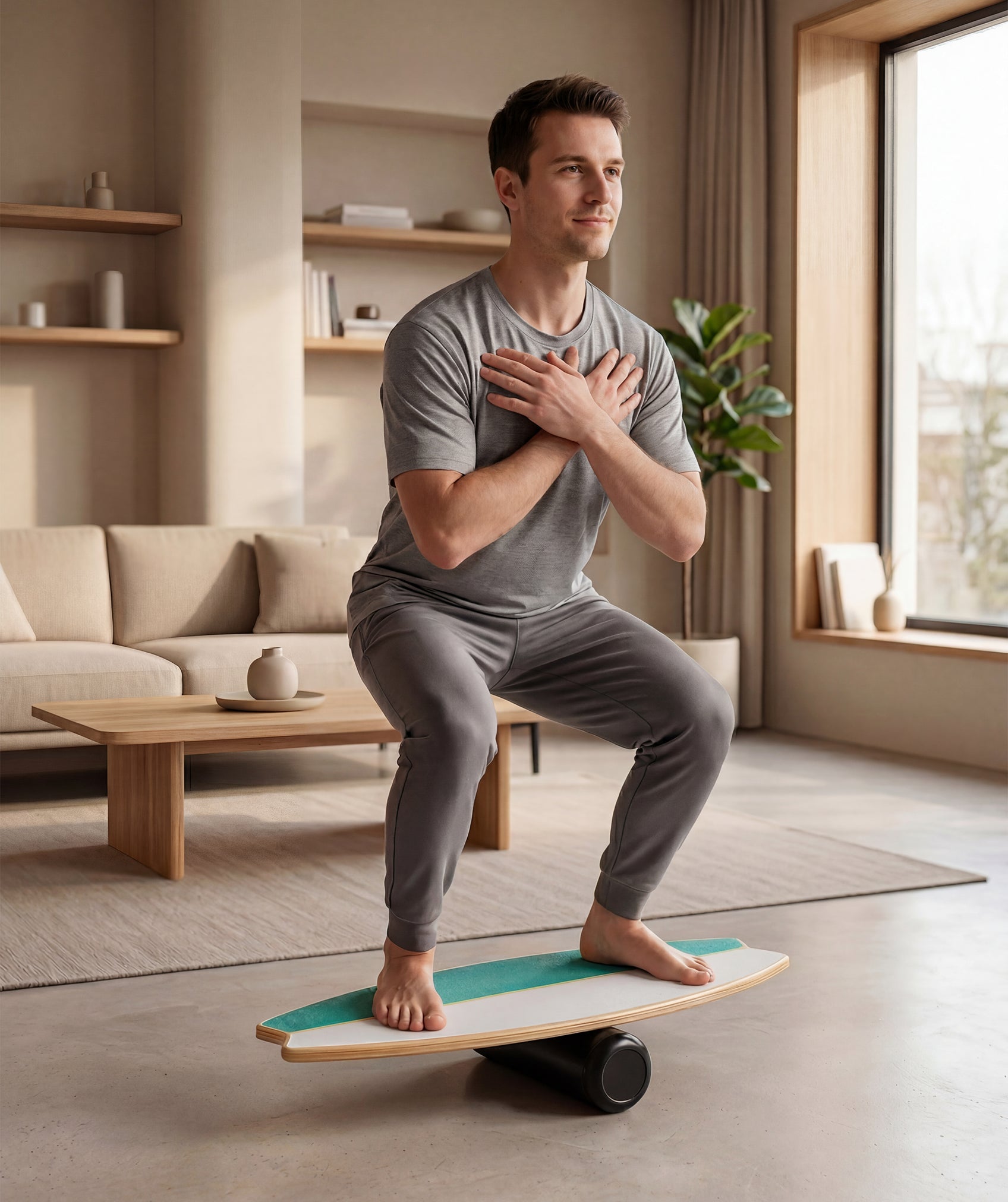 Tabla de equilibrio antideslizante de madera - Magnética