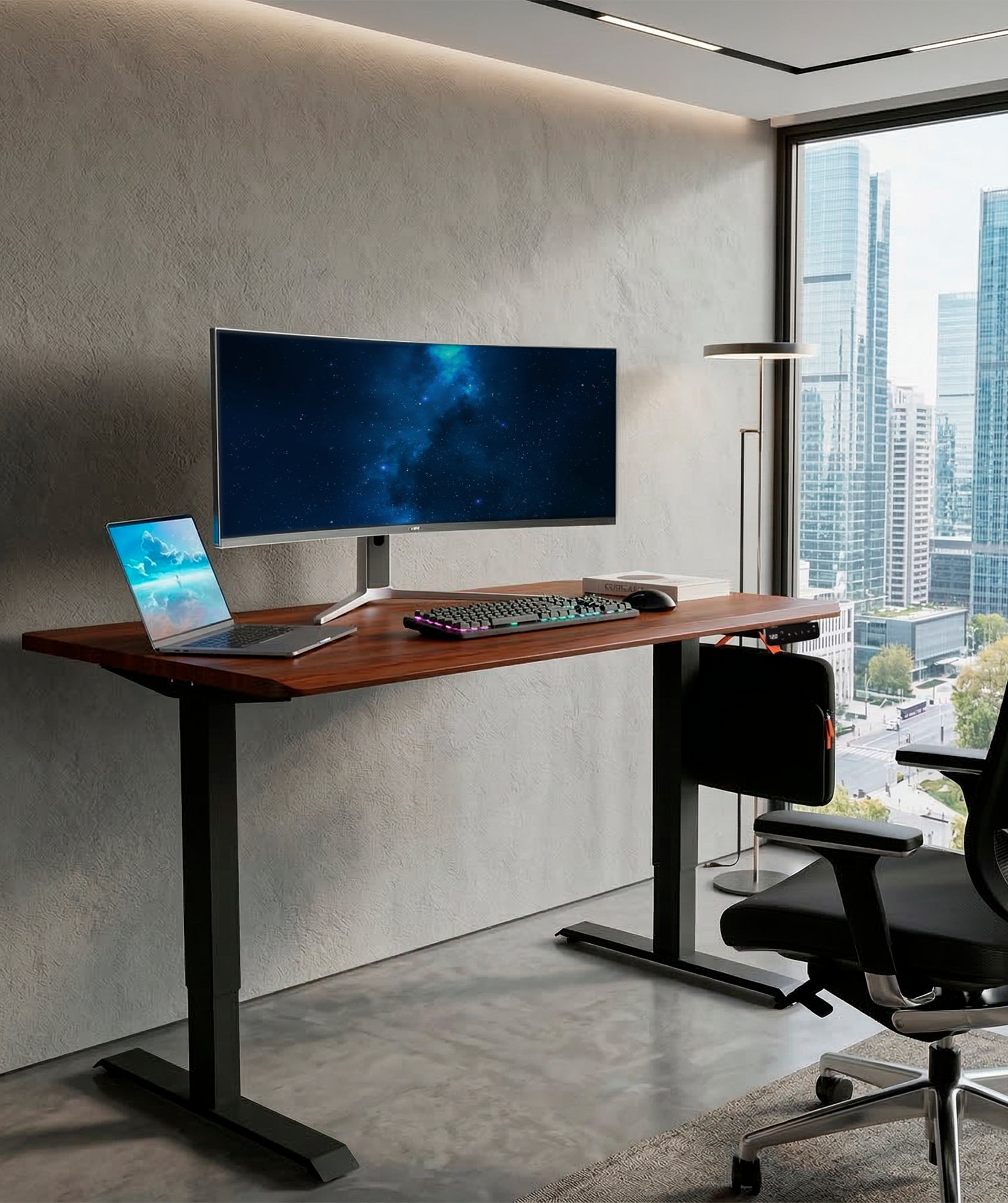 Höhenverstellbarer schreibtisch Core One: inklusive LED-steuerung